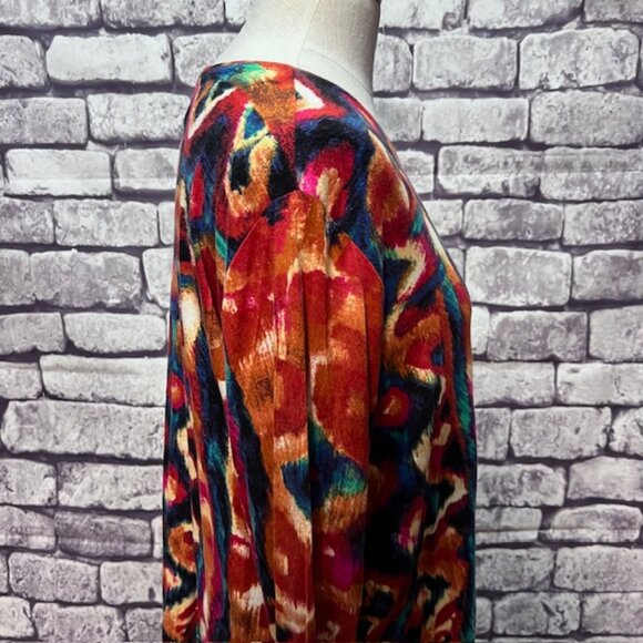 Chico's Multicolored Round Neck Long Sleeve Top Size XL - Picture 7 of 8